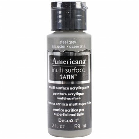 DECO ART Americana Multi-Surface Satin Acrylic Paint 2oz-Steel Grey DE381055